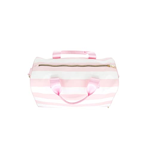 Olivia Miller Girl's Duffel Bag, Overnight Cute Pink & White Stripe Mini - Olivia Miller Girl's Duffel Bag, Overnight Cute Pink & White Stripe Mini - Travelking