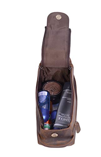 Men's Premium Buffalo Leather Unisex Toiletry Bag - Men's Premium Buffalo Leather Unisex Toiletry Bag - Travelking