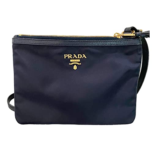 Prada Tessuto Nylon Blue Double Zip Calf Leather Crossbody Bag - Prada Tessuto Nylon Blue Double Zip Calf Leather Crossbody Bag - Travelking