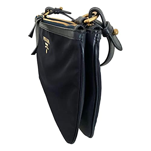 Prada Tessuto Nylon Blue Double Zip Calf Leather Crossbody Bag - Prada Tessuto Nylon Blue Double Zip Calf Leather Crossbody Bag - Travelking