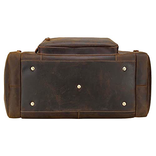 Full Grain Cowhide Leather Gym Duffel Weekender Overnight Travel - Full Grain Cowhide Leather Gym Duffel Weekender Overnight Travel - Travelking