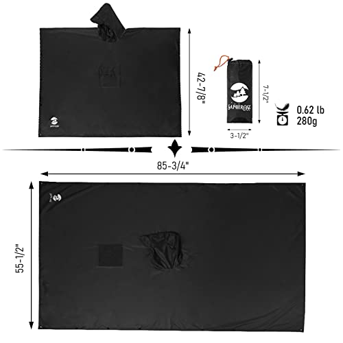 Waterproof Outdoor Men's, Women's - Rain Poncho - (Black) - Waterproof Outdoor Men's, Women's - Rain Poncho - (Black) - Travelking