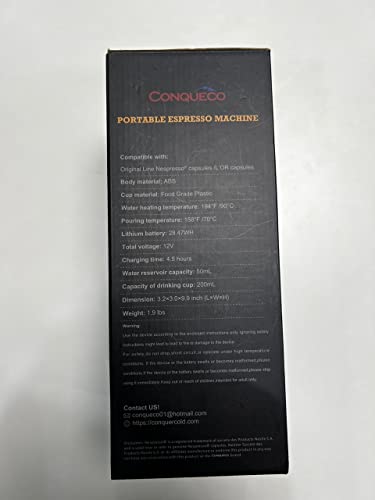 CONQUECO Portable Coffee Maker: 12V Travel Espresso Machine - CONQUECO Portable Coffee Maker: 12V Travel Espresso Machine - Travelking