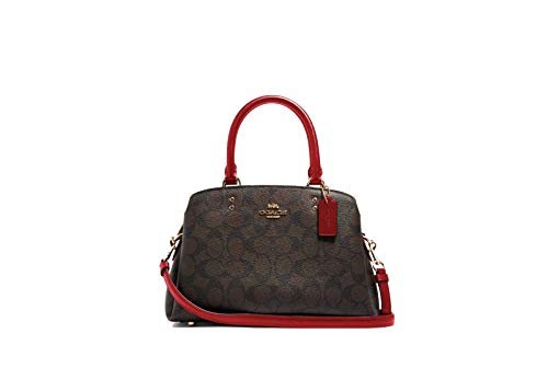 Coach Mini Lillie Carryall In Signature Canvas (IM/Brown 1941 Red) - Coach Mini Lillie Carryall In Signature Canvas (IM/Brown 1941 Red) - Travelking