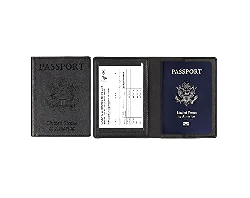PU Leather Passport Holder With Vaccine Card Slot, Ultra Slim - PU Leather Passport Holder With Vaccine Card Slot, Ultra Slim - Travelking