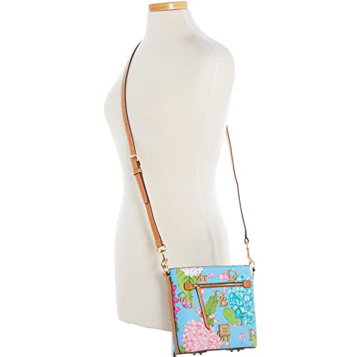 Dooney & Bourke Handbag, Hydrangea Monogram Small Zip Crossbody - Blue - Dooney & Bourke Handbag, Hydrangea Monogram Small Zip Crossbody - Blue - Travelking