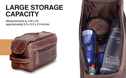 Men's Premium Buffalo Leather Unisex Toiletry Bag - Men's Premium Buffalo Leather Unisex Toiletry Bag - Travelking