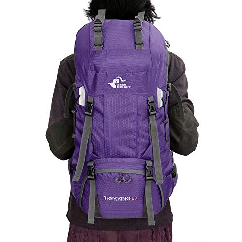 Bseash 60L Waterproof Hiking Camping Backpack with Rain Cover - Bseash 60L Waterproof Hiking Camping Backpack with Rain Cover - Travelking