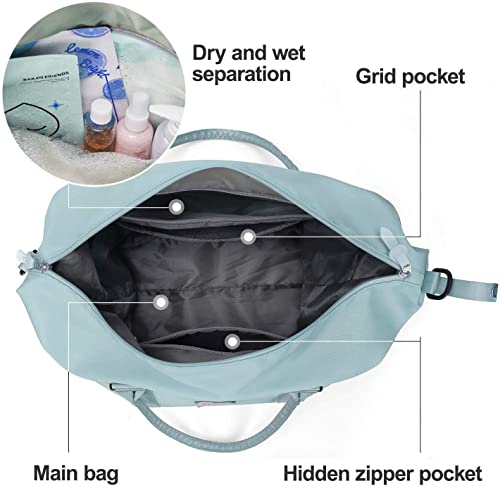 Light Blue Carry On Bag for Women with Wet Pocket, Travel, Leisure - Light Blue Carry On Bag for Women with Wet Pocket, Travel, Leisure - Travelking