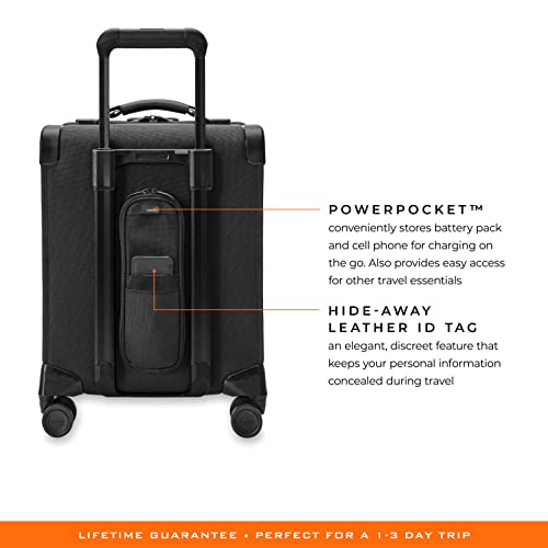 Briggs & Riley Spinners, Black, 19-inch Baseline Compact Carry-On - Briggs & Riley Spinners, Black, 19-inch Baseline Compact Carry-On - Travelking