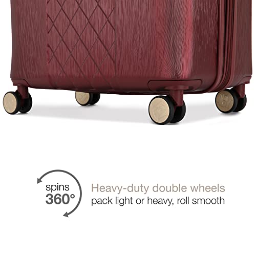 Badgley Mischka Diamond 3 Piece Expandable Luxury Luggage Set (Burgundy) - Badgley Mischka Diamond 3 Piece Expandable Luxury Luggage Set (Burgundy) - Travelking