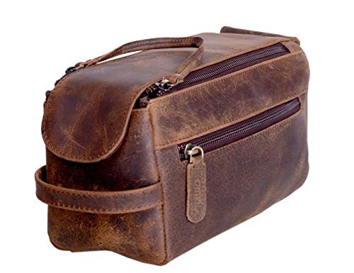 Men's Premium Buffalo Leather Unisex Toiletry Bag - Men's Premium Buffalo Leather Unisex Toiletry Bag - Travelking