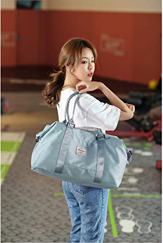 Light Blue Carry On Bag for Women with Wet Pocket, Travel, Leisure - Light Blue Carry On Bag for Women with Wet Pocket, Travel, Leisure - Travelking