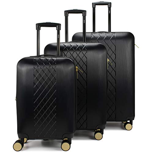 Badgley Mischka Modern trolley Diamond 3 Piece Expandable Spinner - Badgley Mischka Modern trolley Diamond 3 Piece Expandable Spinner - Travelking
