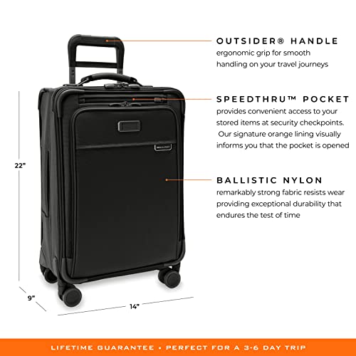 Briggs & Riley Spinners, Black, 22-inch Baseline Essential Carry-On - Briggs & Riley Spinners, Black, 22-inch Baseline Essential Carry-On - Travelking