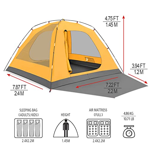KAZOO Large 4 Person Camping Tent Outdoor Waterproof - KAZOO Large 4 Person Camping Tent Outdoor Waterproof - Travelking