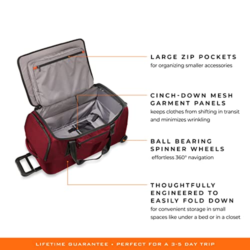 Briggs & Riley ZDX Upright Rolling Duffel Bag, Brick - Briggs & Riley ZDX Upright Rolling Duffel Bag, Brick - Travelking