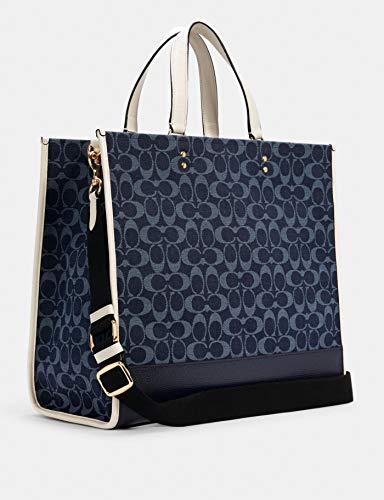 COACH Women's Dempsey Tote 40 In Signature Jacquard With Patch (Denim Multi) - COACH Women's Dempsey Tote 40 In Signature Jacquard With Patch (Denim Multi) - Travelking