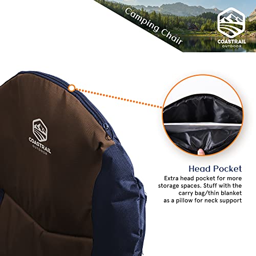 Coastrail Outdoor Padded Camping Chair with Lumbar Back Support - Coastrail Outdoor Padded Camping Chair with Lumbar Back Support - Travelking