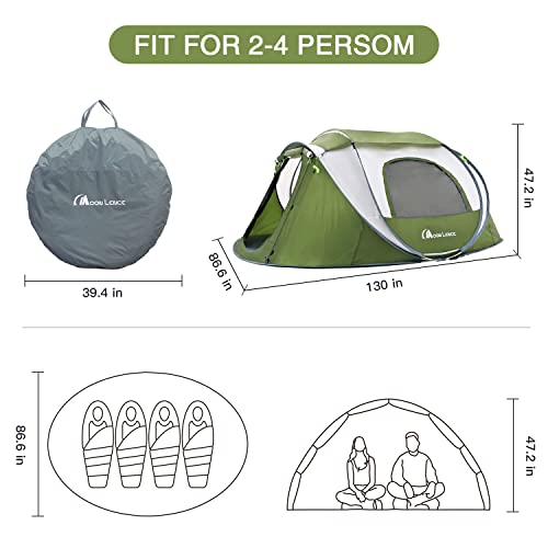 Moon Lence Pop up Tent 4 Person Camping Tent Waterproof Tent - Moon Lence Pop up Tent 4 Person Camping Tent Waterproof Tent - Travelking