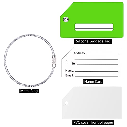 5 Pack Silicone Luggage Tag with 10 Pcs. Name Card - 5 Pack Silicone Luggage Tag with 10 Pcs. Name Card - Travelking