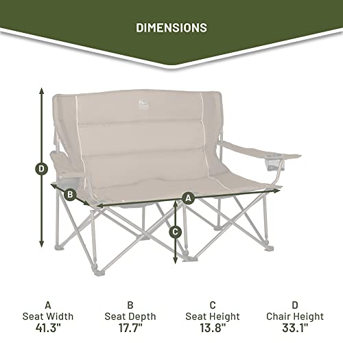 Timber Ridge Spruce 2-Person Folding Loveseat, Earth Brown - Timber Ridge Spruce 2-Person Folding Loveseat, Earth Brown - Travelking