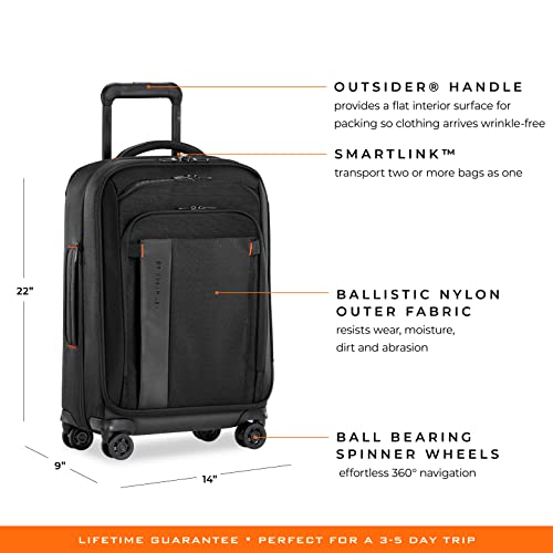 Briggs & Riley ZDX-Expandable Luggage with 4 Spinner Wheels, Black - Briggs & Riley ZDX-Expandable Luggage with 4 Spinner Wheels, Black - Travelking