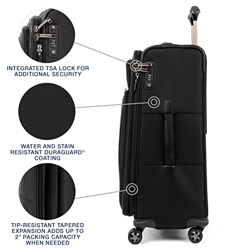 Travelpro Crew Versapack Softside Expandable Spinner Wheel Luggage, Jet Black - Travelpro Crew Versapack Softside Expandable Spinner Wheel Luggage, Jet Black - Travelking