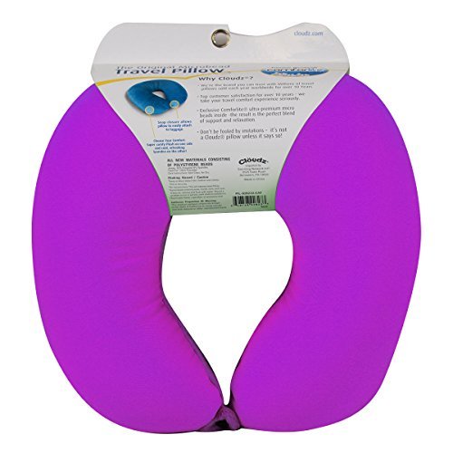 Cloudz Microbead Travel Neck Pillow - Bright Purple - Cloudz Microbead Travel Neck Pillow - Bright Purple - Travelking