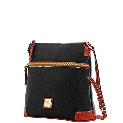Dooney & Bourke Pebble Leather Crossbody Black W/Tan Trim One Size - Dooney & Bourke Pebble Leather Crossbody Black W/Tan Trim One Size - Travelking
