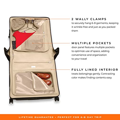 Briggs & Riley Baseline Garment Bags, Black, Deluxe Wardrobe Spinner - Briggs & Riley Baseline Garment Bags, Black, Deluxe Wardrobe Spinner - Travelking