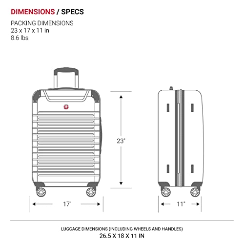 SwissGear 7782 24-Inch Expandable Hardside Spinner Luggage - Durable, Multi-Directional Wheels, Silver - SwissGear 7782 24-Inch Expandable Hardside Spinner Luggage - Durable, Multi-Directional Wheels, Silver - Travelking
