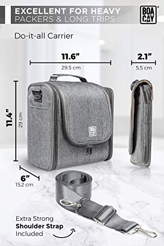 Extra Large Hanging Travel Toiletry Bag for Women and Men, Quartz Grey - Extra Large Hanging Travel Toiletry Bag for Women and Men, Quartz Grey - Travelking