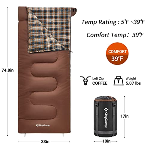 KingCamp Sleeping Bag Cotton Flannel Sleeping Bags for Adults - KingCamp Sleeping Bag Cotton Flannel Sleeping Bags for Adults - Travelking