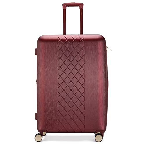 Badgley Mischka Diamond 3 Piece Expandable Luxury Luggage Set (Burgundy) - Badgley Mischka Diamond 3 Piece Expandable Luxury Luggage Set (Burgundy) - Travelking