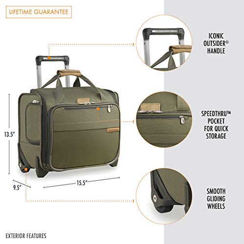 Briggs & Riley Baseline-Softside Rolling Cabin Upright Bag, Olive - Briggs & Riley Baseline-Softside Rolling Cabin Upright Bag, Olive - Travelking
