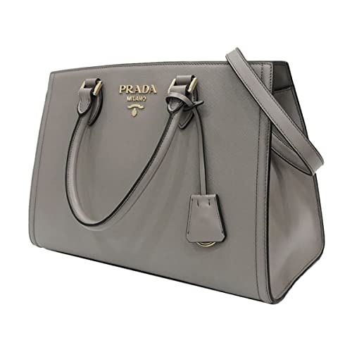 Prada Argilla Gray Saffiano Lux Leather Large Satchel Handbag - Prada Argilla Gray Saffiano Lux Leather Large Satchel Handbag - Travelking