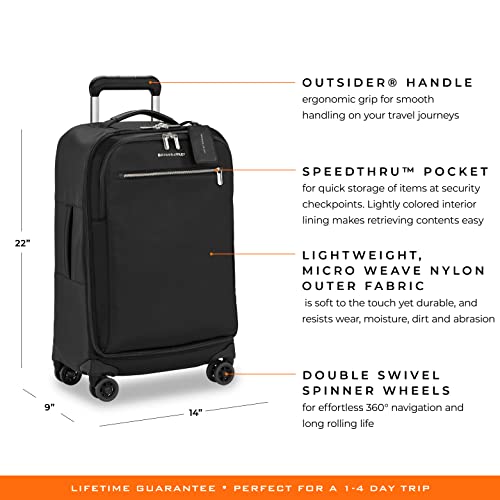 Briggs & Riley Rhapsody-Softside Spinner Luggage, Black, 22"