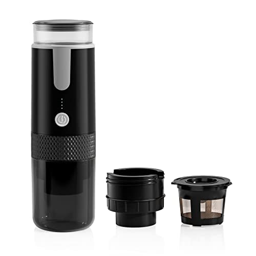 Frossvt Portable Electronic Coffee Maker, Rechargeable Espresso Machine, Mini Car Coffee Make Using Ground Coffee & Espresso Pods for Travel Camping Office Home - Frossvt Portable Electronic Coffee Maker, Rechargeable Espresso Machine, Mini Car Coffee Make Using Ground Coffee & Espresso Pods for Travel Camping Office Home - Travelking
