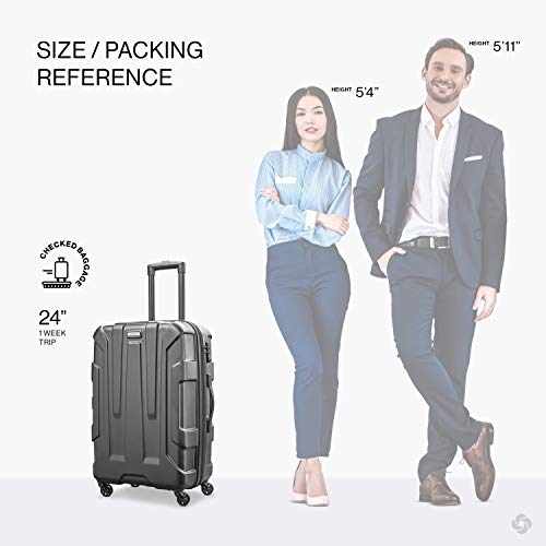 Samsonite Centric Hardside Expandable Luggage with Spinner Wheels, Black 24"