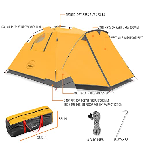 KAZOO Large 4 Person Camping Tent Outdoor Waterproof - KAZOO Large 4 Person Camping Tent Outdoor Waterproof - Travelking