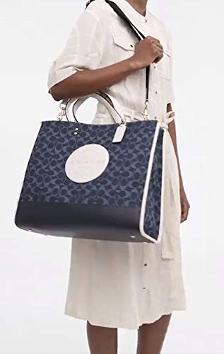 COACH Women's Dempsey Tote 40 In Signature Jacquard With Patch (Denim Multi) - COACH Women's Dempsey Tote 40 In Signature Jacquard With Patch (Denim Multi) - Travelking