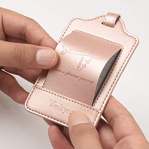 Teskyer Luggage Tags, 3 Pack PU Leather, Privacy Protection - Teskyer Luggage Tags, 3 Pack PU Leather, Privacy Protection - Travelking
