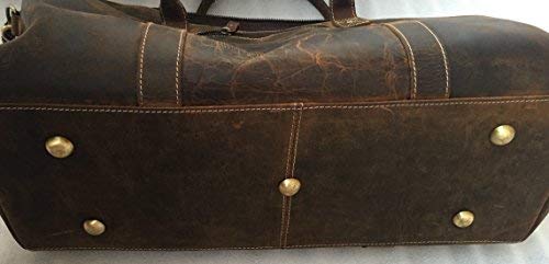 KomalC Leather Travel Duffle Bag Full Grain Leather Overnight - KomalC Leather Travel Duffle Bag Full Grain Leather Overnight - Travelking