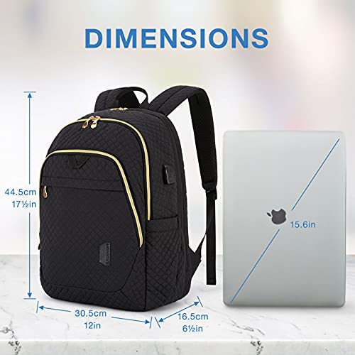 Black Laptop Backpack for Women for Business, College and Travel - Black Laptop Backpack for Women for Business, College and Travel - Travelking