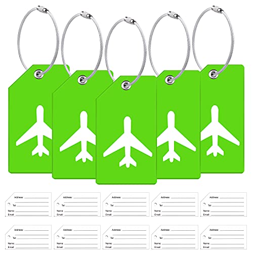 5 Pack Silicone Luggage Tag with 10 Pcs. Name Card - 5 Pack Silicone Luggage Tag with 10 Pcs. Name Card - Travelking