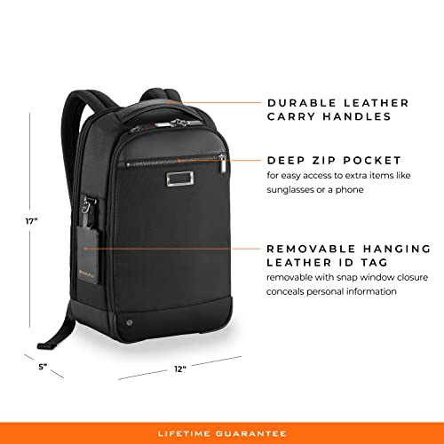 Briggs & Riley @ Work Medium Slim Backpack, Black, Large - Briggs & Riley @ Work Medium Slim Backpack, Black, Large - Travelking