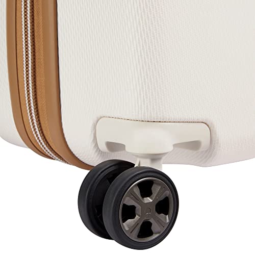 DELSEY Paris Chatelet Spinner Luggage - Lightweight Polycarbonate with Leather Accents, Champagne White - DELSEY Paris Chatelet Spinner Luggage - Lightweight Polycarbonate with Leather Accents, Champagne White - Travelking