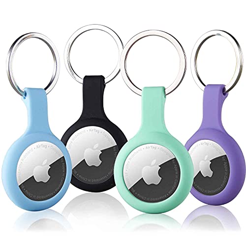 4 Pack Silicone Case for Airtags with Keychain, Protective Cover's Only - 4 Pack Silicone Case for Airtags with Keychain, Protective Cover's Only - Travelking