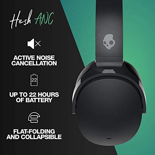 Skullcandy Hesh ANC Wireless Over-Ear Headphones - True Black - Skullcandy Hesh ANC Wireless Over-Ear Headphones - True Black - Travelking